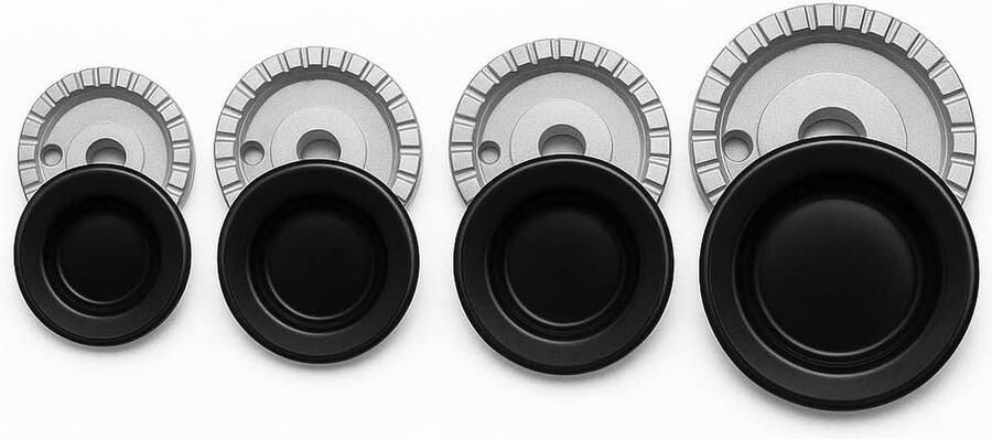 Reserveonderdelen Gasfornuis Kookplaat Set Efficiënt Koken 8-Delige Set 4 Branders 4 Platen Chroom Zwart
