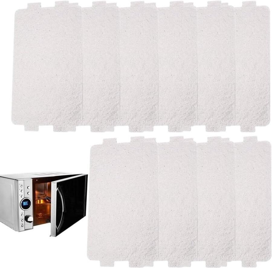 Reserveonderdelen voor magnetron 10-delige set magnetron-mica platen 6 5 x 11 5 cm grijs geschikt voor alle magnetrons