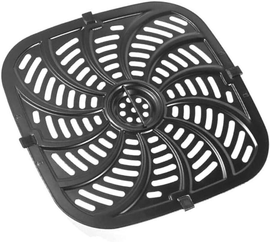 Reserveplaat Airfryer Bakplaat Lade Lucht Gebakken Met Hoekbeschermers 24 x 25 cm Zwart