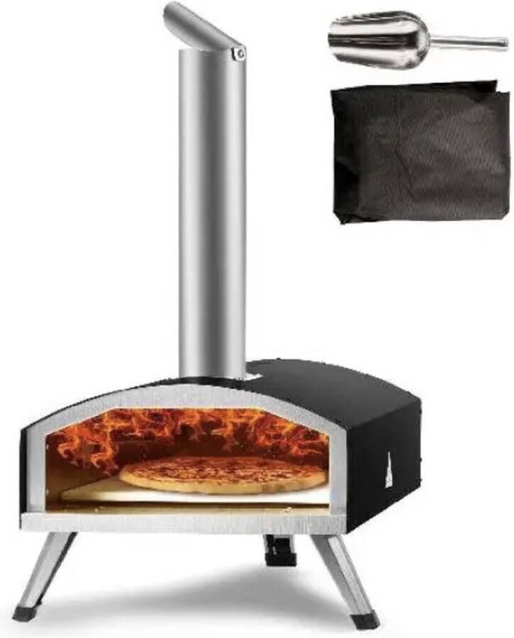Vevor Retail Trends Draagbare Pizza Oven Hout gestookt Draagbaar Opvouwbare Poten Houtoven RVS Incl Draagtas Pizzasteen (lxbxh): 54cm x 41cm x 69cm