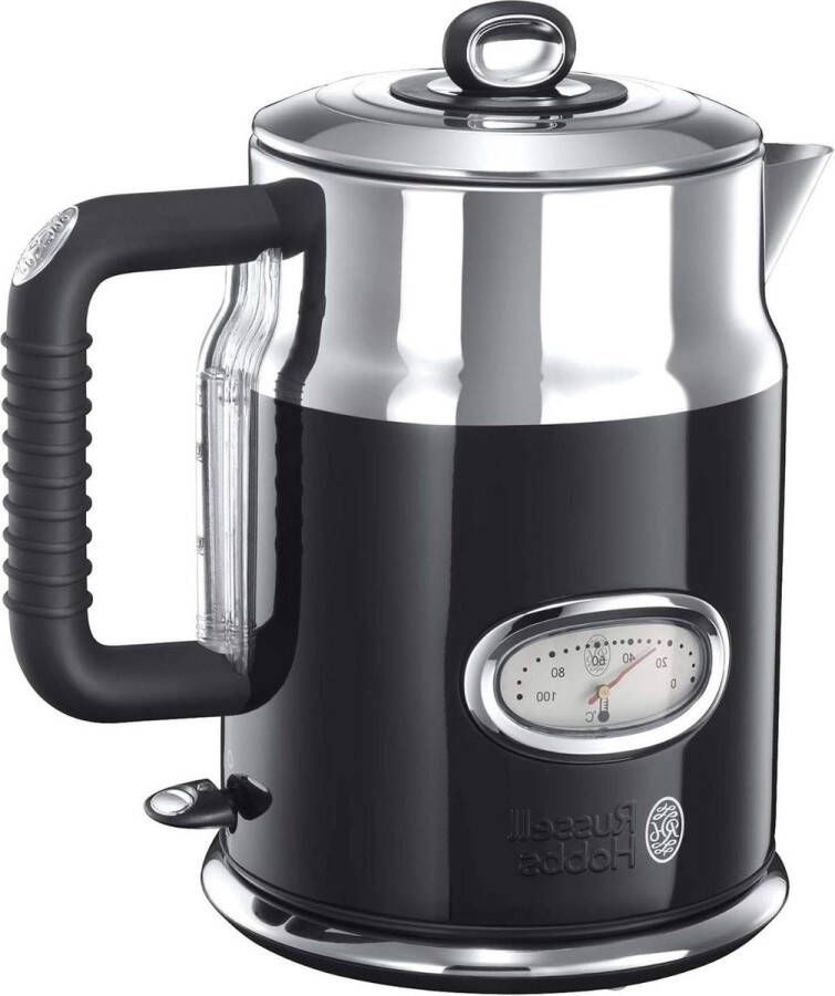 Retro Classic Waterkoker 1.7L 2400 Watt Zwart Vintage Stijl Klassiek Design