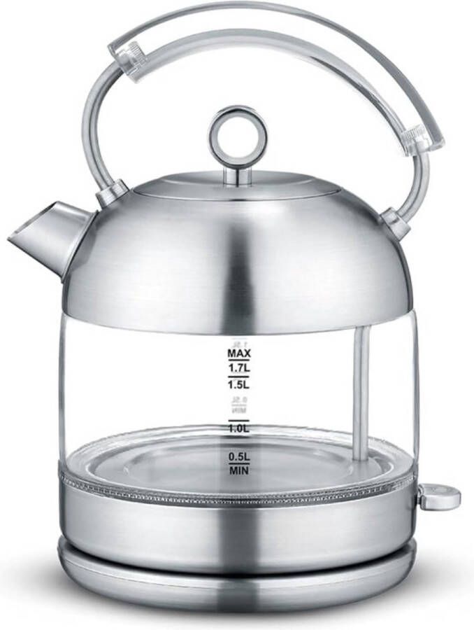 Retro glazen waterkoker XXL-vulvolume luxe uitstraling