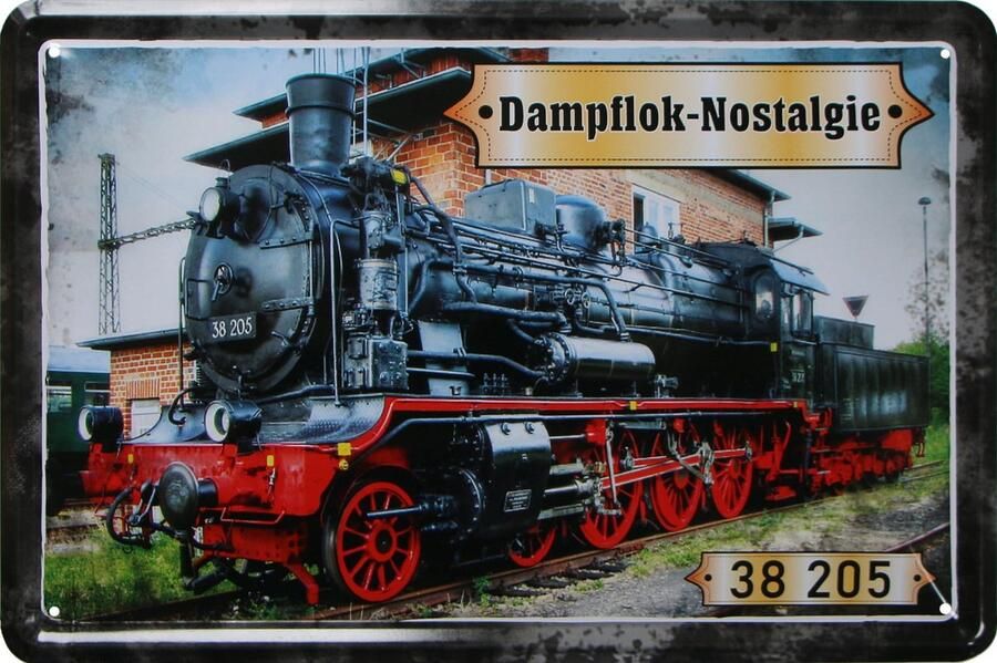 Retro Metaalbord Stoomlocomotief Nostalgie