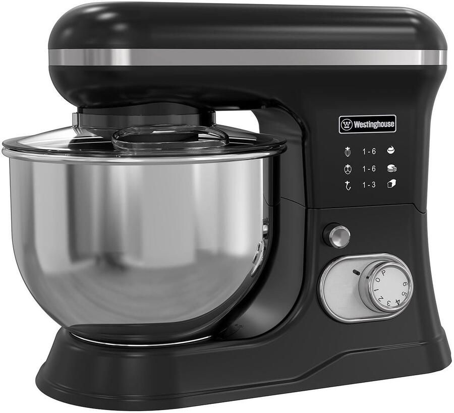 Retro Stand Mixer 1200W met 5L Mengkom Zwart