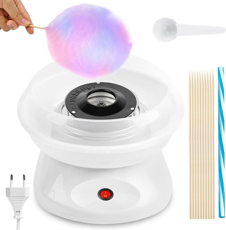 Allecto Retro Suikerspinmachine 450W Ideaal voor Thuisgebruik met Sticks en Lepel