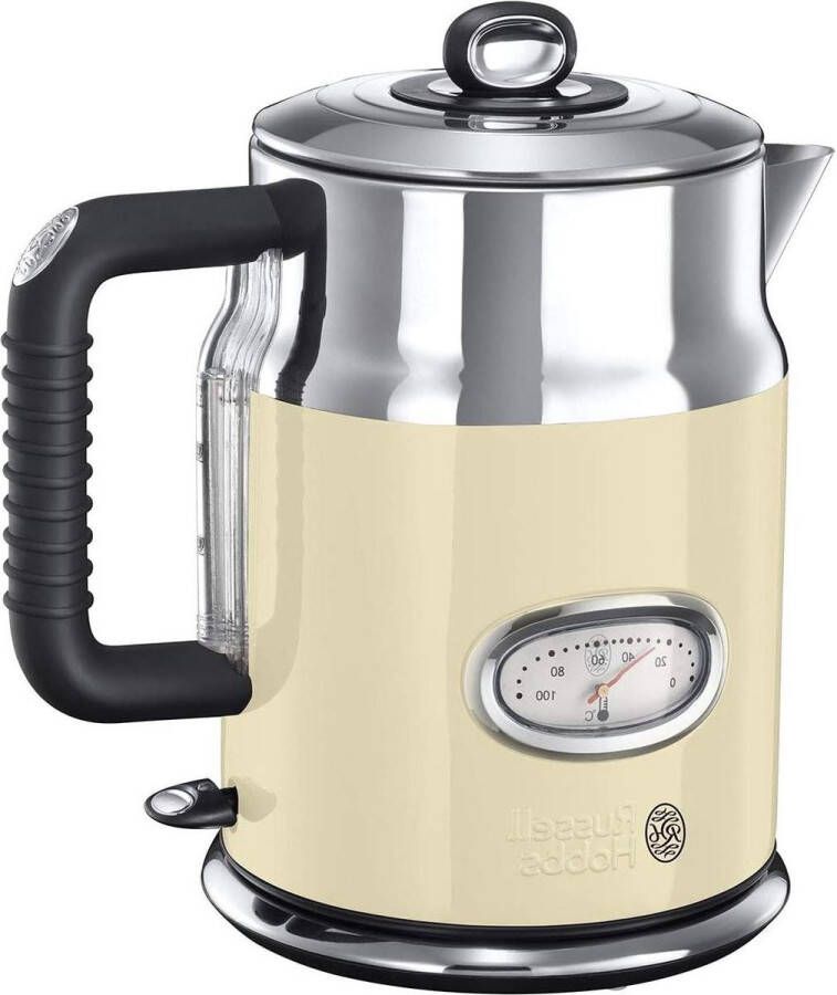Retro Vintage Waterkoker 1.7L Crème Off-White Keukenapparaat voor thuisgebruik