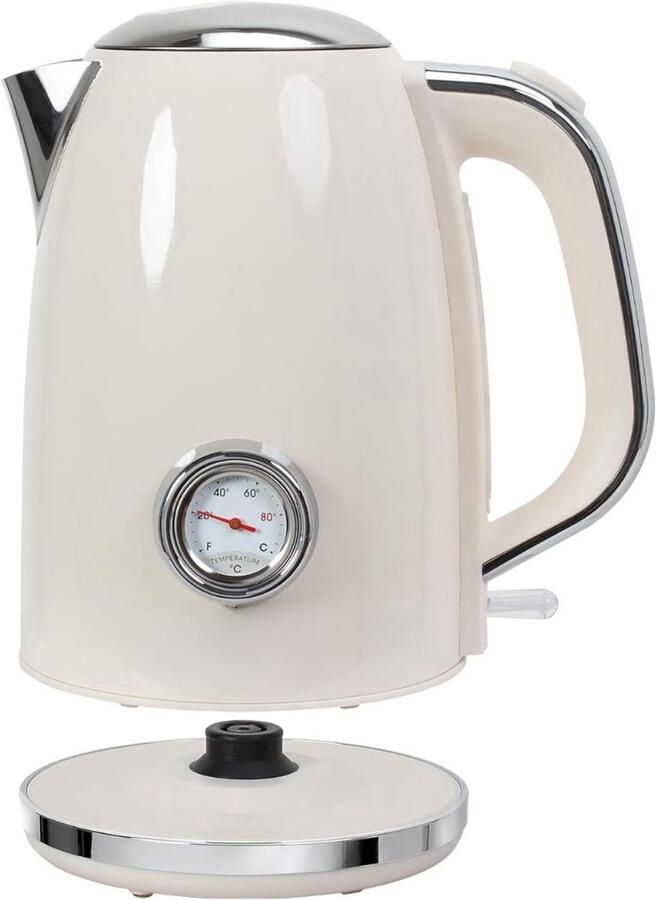 Retro Waterkoker 1 7L – RVS waterkoker met temperatuurweergave