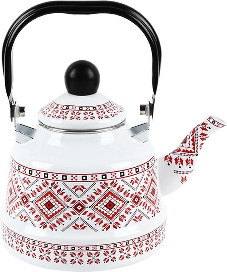 Retro Waterkoker Geëmailleerd 2 5 Liter Capaciteit Geschikt voor Alle Kookplaten Voor Thuis Studenten en Buiten