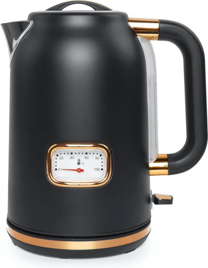 Retro Waterkoker Klassieke Zwarte Waterkoker 1 7L Capaciteit - Foto 1