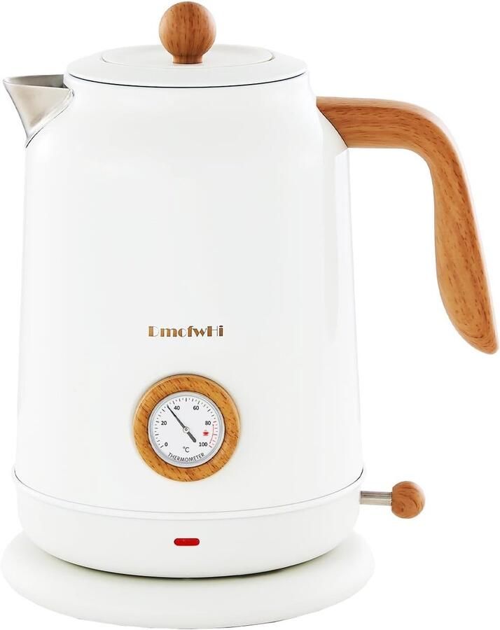 Retro Waterkoker Wit Temperatuurindicator Draadloos Voor Gezinnen