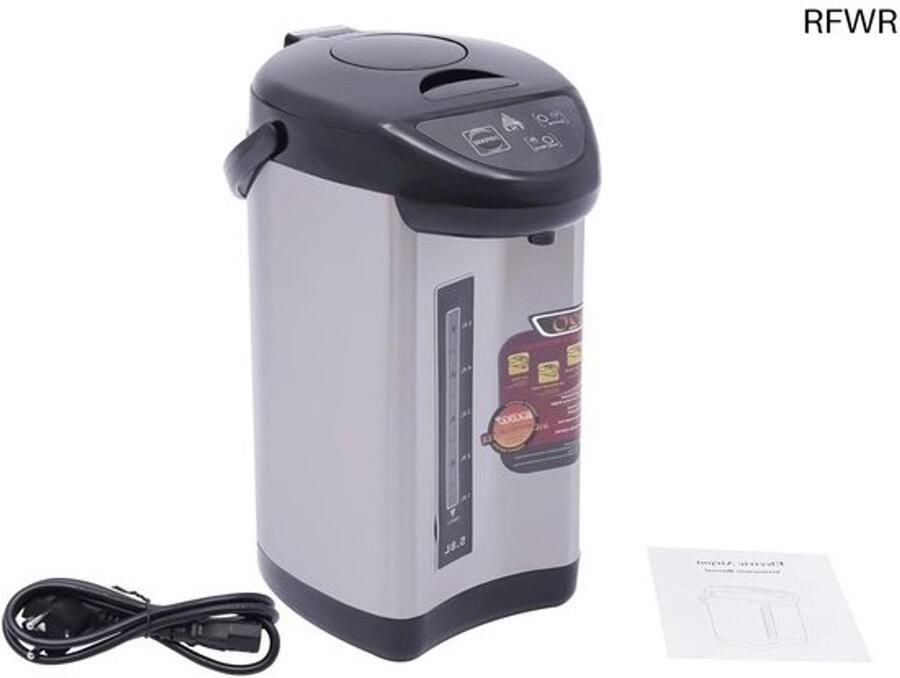 RFWR Elektrische thermoskan met 4 liter capaciteit Roestvrijstalen waterkoker en warmwaterdispenser Ideaal voor thuis school en kantoor