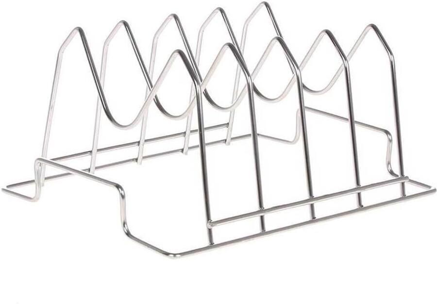 Rib-standaard Vleeshouder Oven Gelijkmatig Koken Roestvrij Staal 25 x 20 x 12 cm Zilver