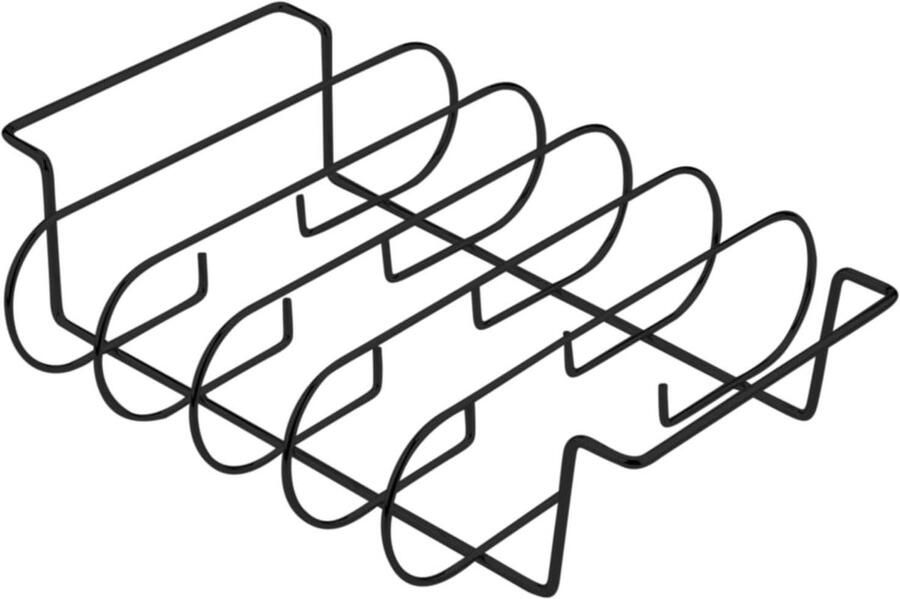 Ribrek voor Grill Vleeshouder Gelijkmatig Braden Stevig Koolstofstaal 33 x 27 x 8 cm Zwart