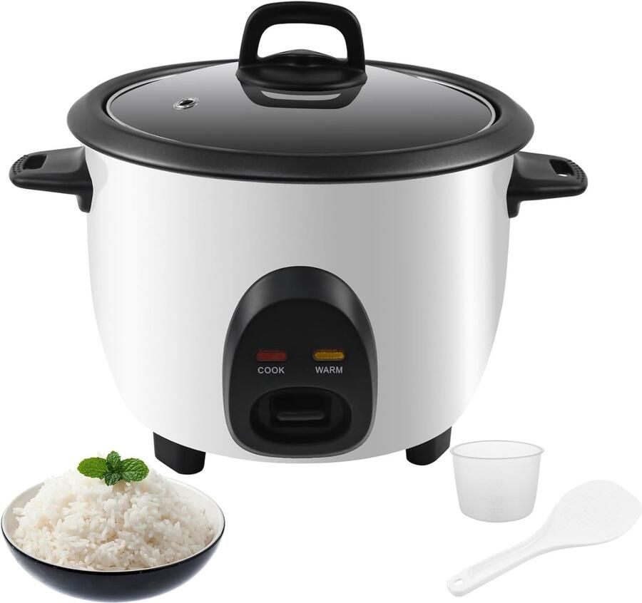 Rice Cooker with Keep Warm Function Electric Rice Cooker Small 1 Litre Non-Stick Coating with Inner Pot and Lid ShopVlot