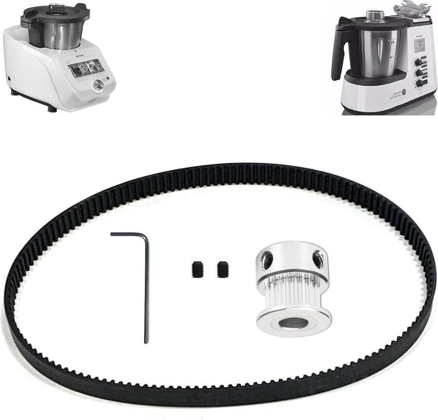 Riem en Tandwiel Kit Reserveonderdelen Keukenmachine Reparatie Aluminium Legering 13.1 x 6.5 cm Zilver