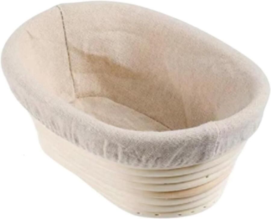 Rieten Broodmand Gistmand Rijsmand Brood Bakken Natuurlijk Rotan Materiaal 21 x 14 x 8 cm Houtkleur