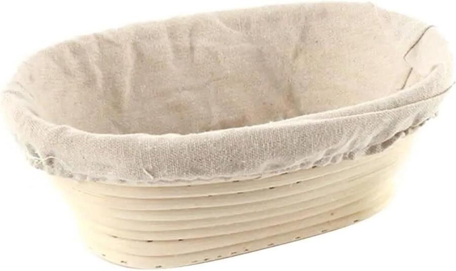 Rieten Broodmand Zuurdesem Banneton Brood Bakken Gemakkelijke Deeg Release 21x15x8cm Houtkleur