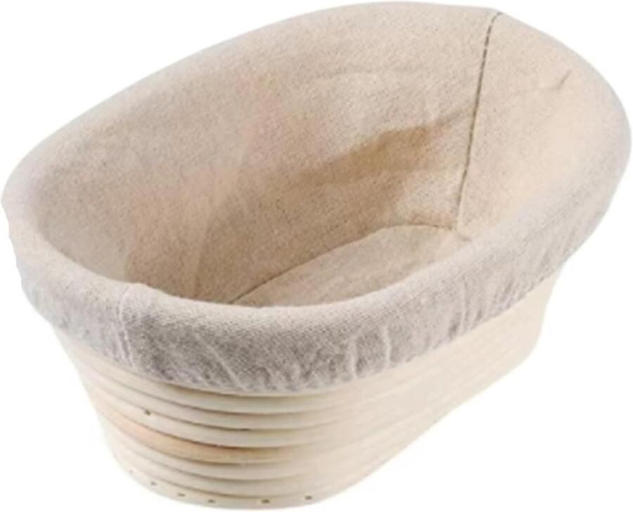 Rieten mand Broodmand gistmand Brood bakken Natuurlijk rotan materiaal 25 x 15 x 8 cm Houtkleuren