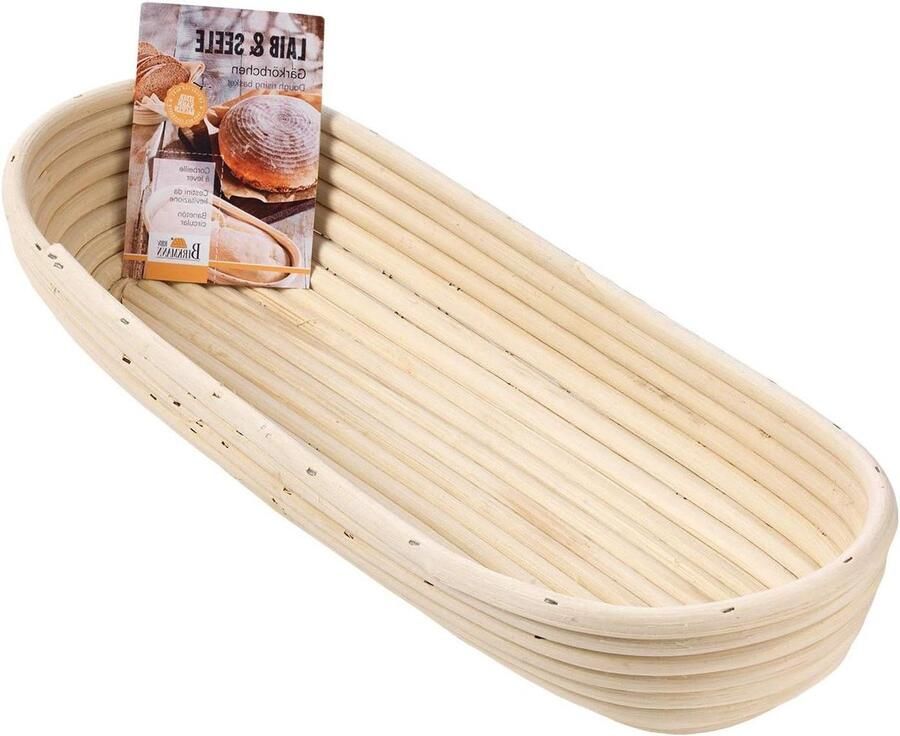 Rieten rijsmand Broodvorm deeg Brood bakken thuis Handgemaakt natuurlijk riet 40.5 x 15 cm Natuurlijk