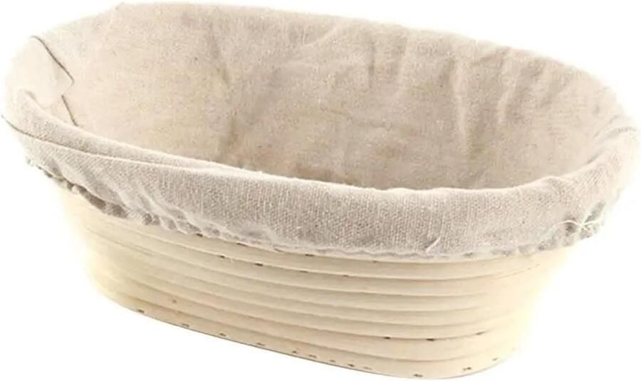Rieten Zuurdesem Mand Brood Rijs Brood Bakken Natuurlijke Materialen 28x14x8 cm Houtkleur