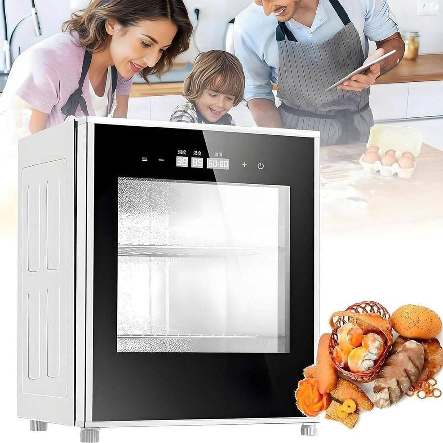 Rijskast Fermentatiekast Broodmaker Yoghurtmaker Gelijkmatig Rijzen Instelbare Vochtigheid Temperatuur 40 Liter Capaciteit Zwart