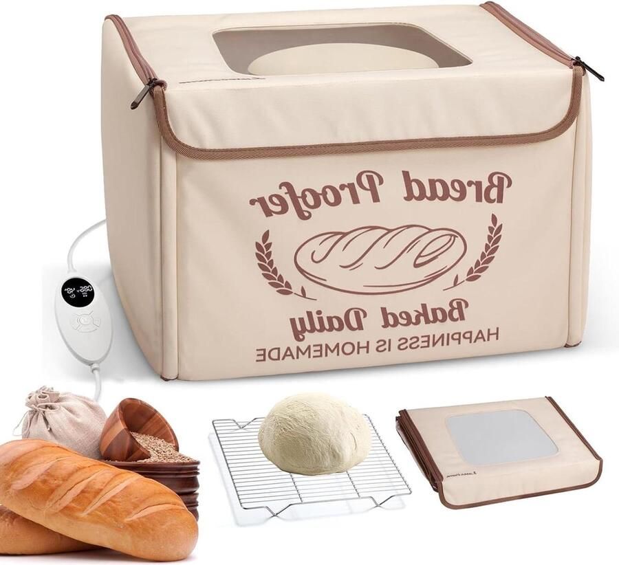 Rijskast met Verwarming Brood Fermentatiekast Brood Bakken Nauwkeurige Temperatuurregeling 40x33x25 cm Wit