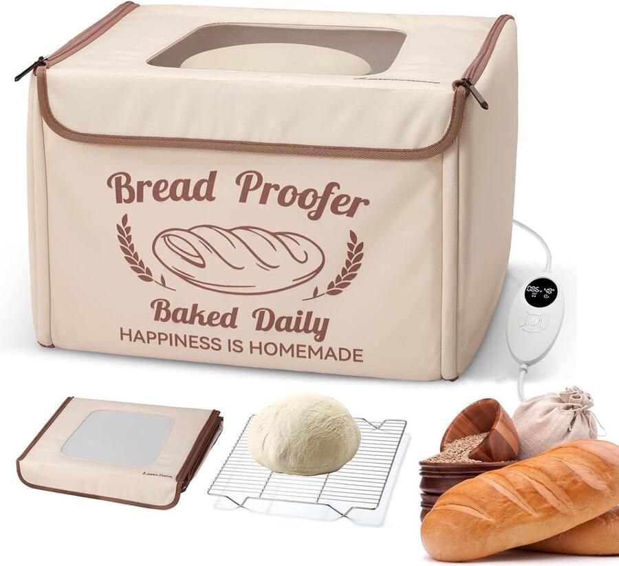 Rijskast met Verwarming Deeg Fermentatie Brood Bakken Temperatuurregeling 10-45°C 40x33x25cm Transparant