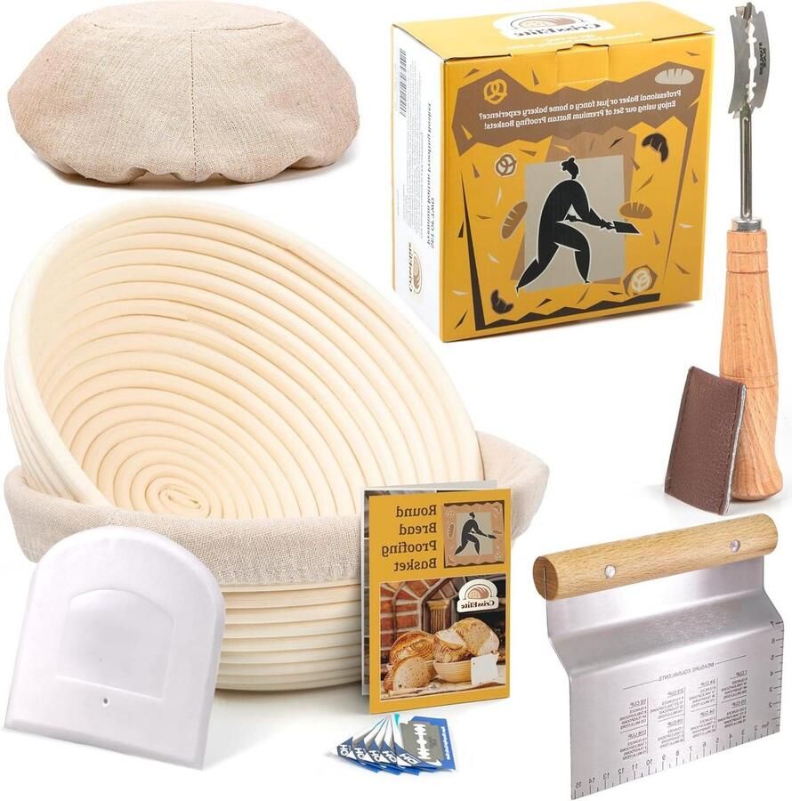 Rijsmand Brood Bakken Broodmand Zuurdesem Brood Bakken Thuis Natuurlijk Rotan Riet 225 cm Rond Beige