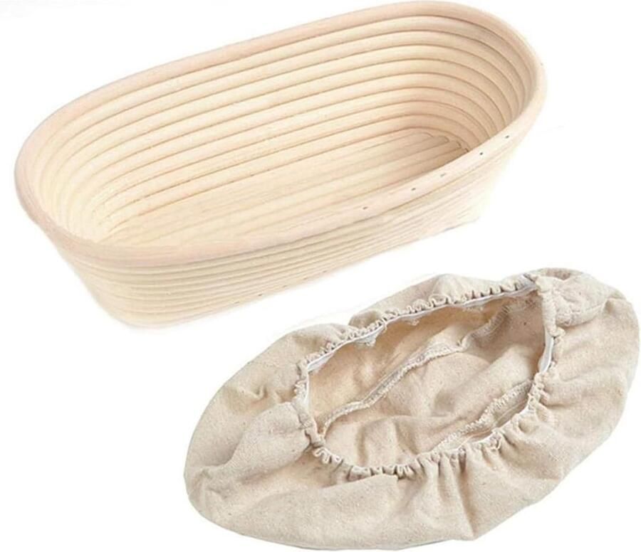 Rijsmand Brood Bakkom Thuisbakken Keuken Handgemaakt Riet 25x15x8.5 cm