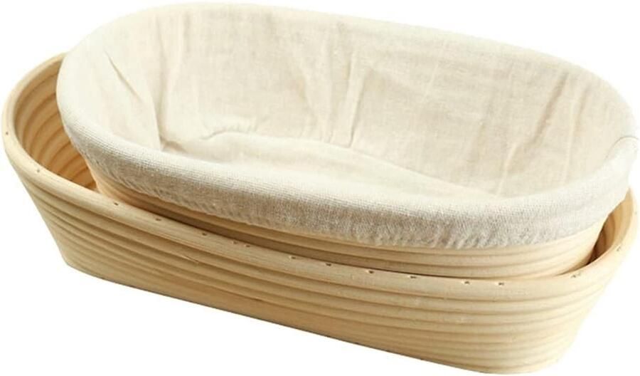 Rijsmand brood Bakmand rotan Zelf brood bakken Natuurlijk materiaal 15 x 8 cm Natuurlijk