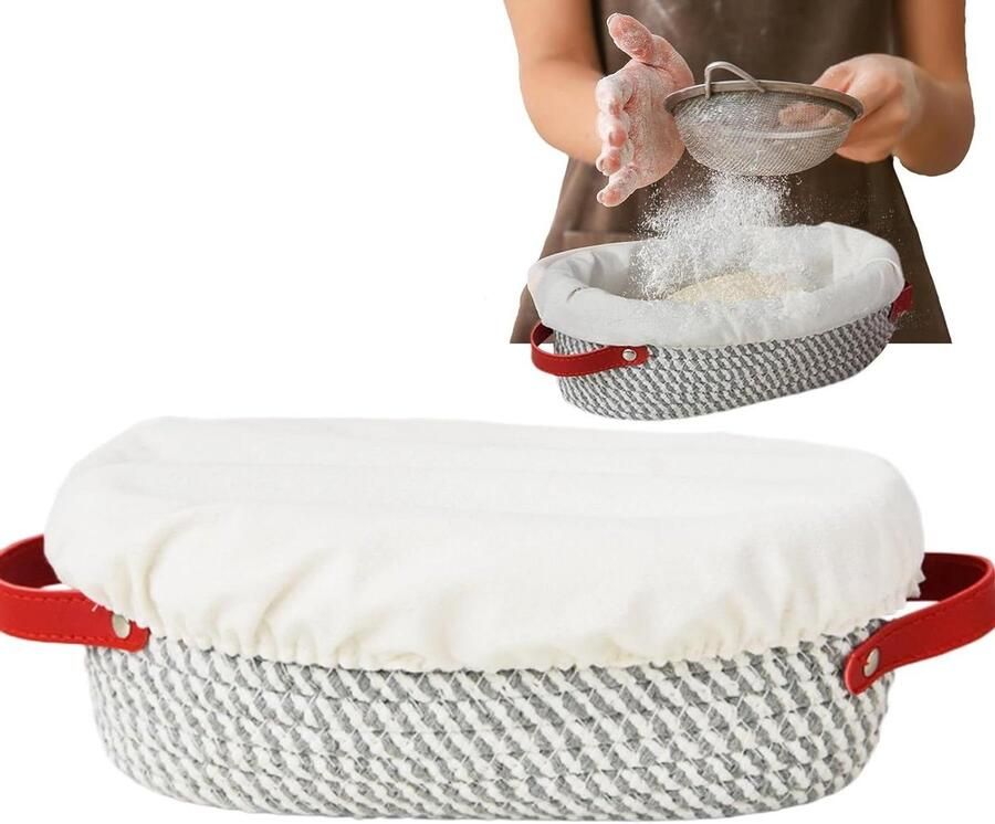 Rijsmand Brood Bakvorm Deeg Ambachtelijk Bakken Ovaal en Rond 28 cm Natuurlijk