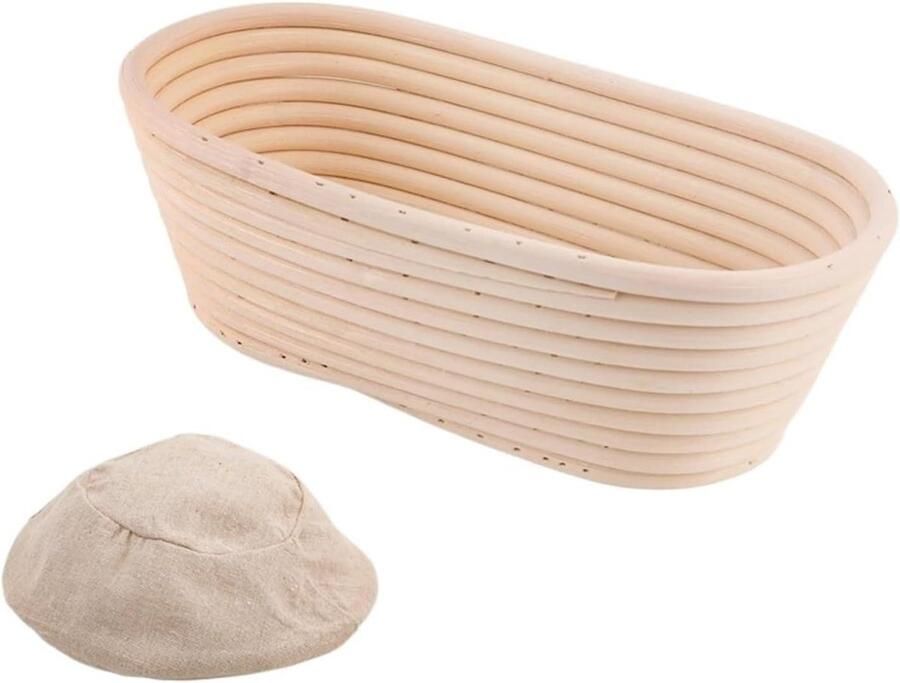 Rijsmand Brood Banneton Broodbak Zelf Brood Bakken Handgemaakt Rattan 30x15x7 cm Natuurlijk