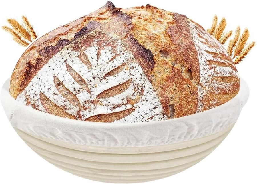 Rijsmand Brood Banneton Gistmand Brood Bakken Handgevlochten Rotan 23 cm Beige