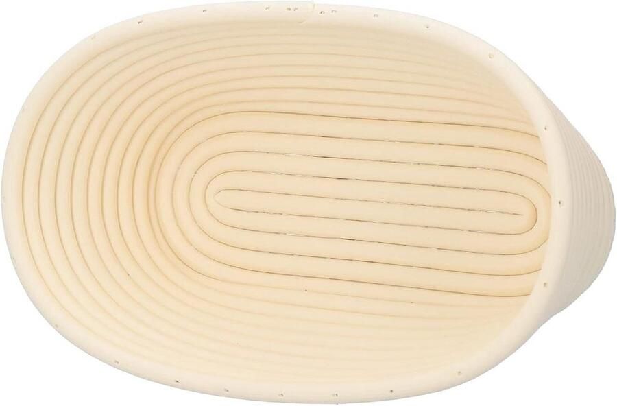 Rijsmand Brood Broodmand Bakken Brood Fermenteren Hygiënische Voorbereiding 25 x 15 x 9 cm Gebroken wit