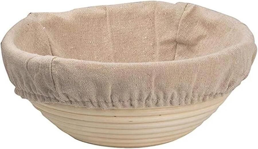 Rijsmand Brood Deegmand Gisting Ambachtelijk Bakken Natuurlijk Rotan Rond 16 cm Houtkleur
