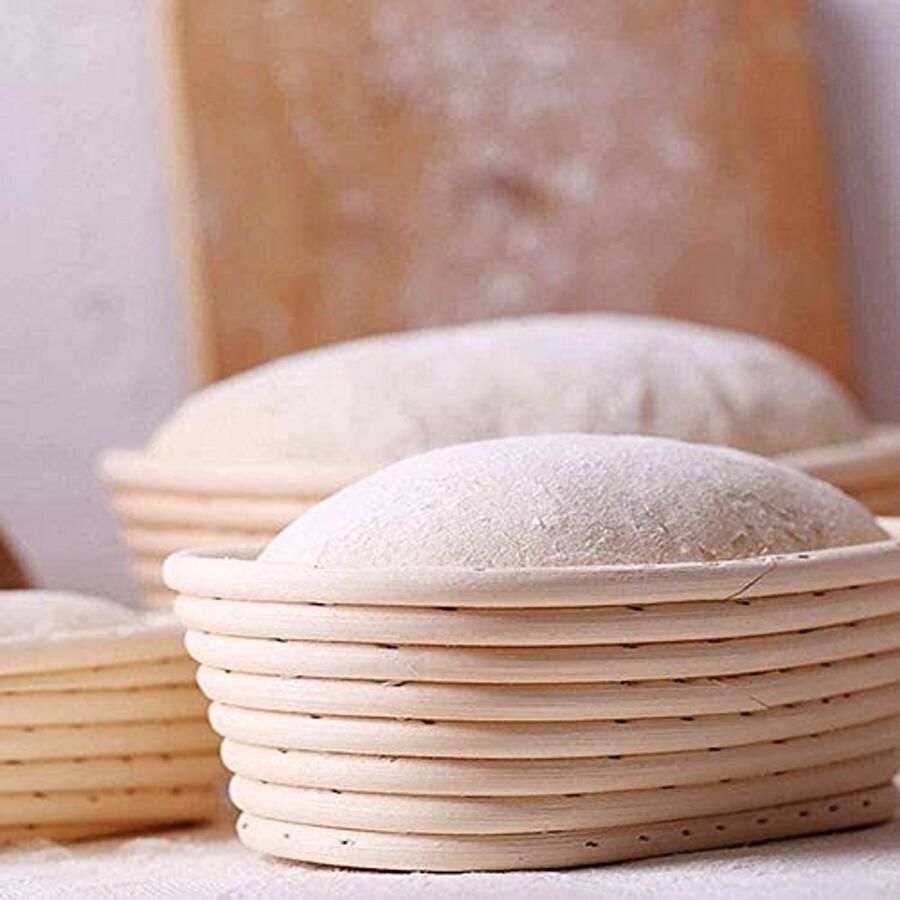 Rijsmand Brood Ovaal Mandje Brood Bakken Handgemaakt Rotan 15 x 8 x 5 cm Bruin - Foto 2
