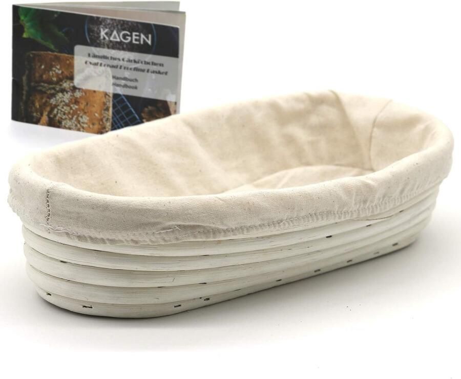 Rijsmand Brood Rijsmandje Ovalen Brood Bakken Natuurlijk Pitriet 29 x 14.5 cm Beige