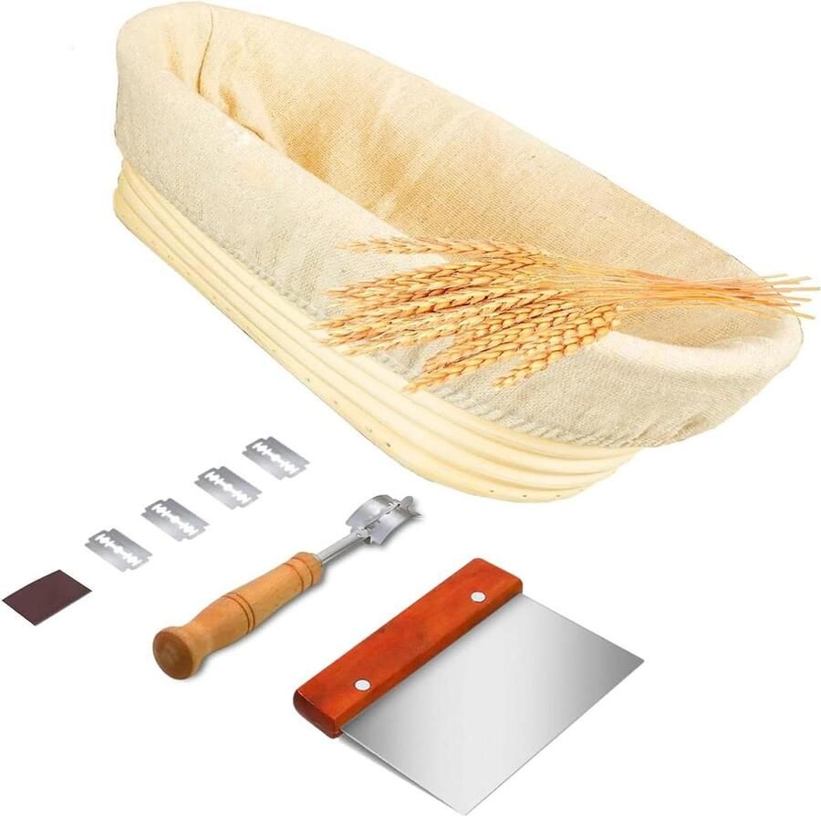 Rijsmand Brood Zuurdesem Mand Brood Bakken Handgemaakt Rotan 28 cm Houtkleurig