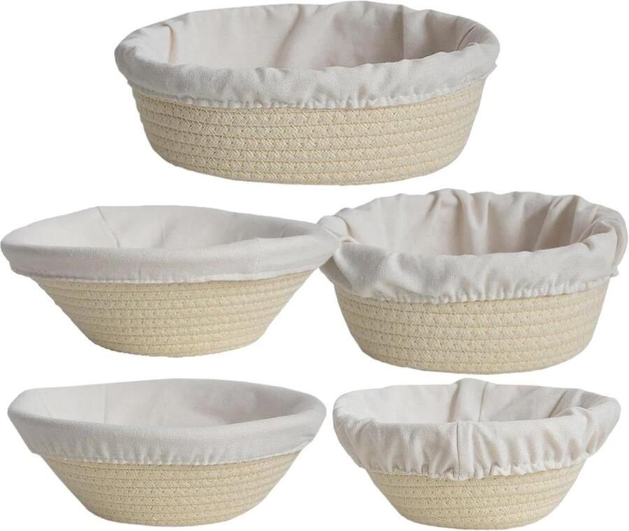 Rijsmand Katoen Broodmand Deeg Ambachtelijk Brood Bakken Handgemaakt Ademend Ontwerp 9 x 19 x 8 cm
