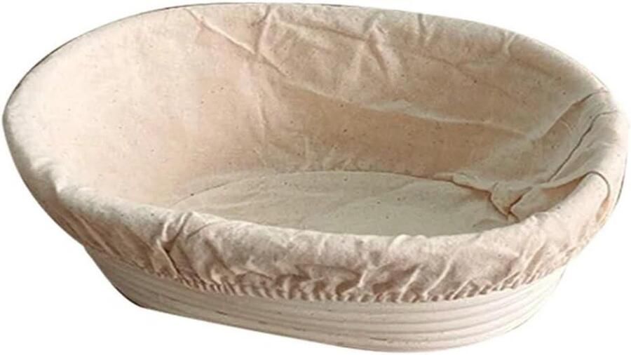 Rijsmand Ovaal Banneton Broodmand Zuurdesem Brood Maken Natuurlijk Rotan 21 x 15 x 8 cm Houtkleur