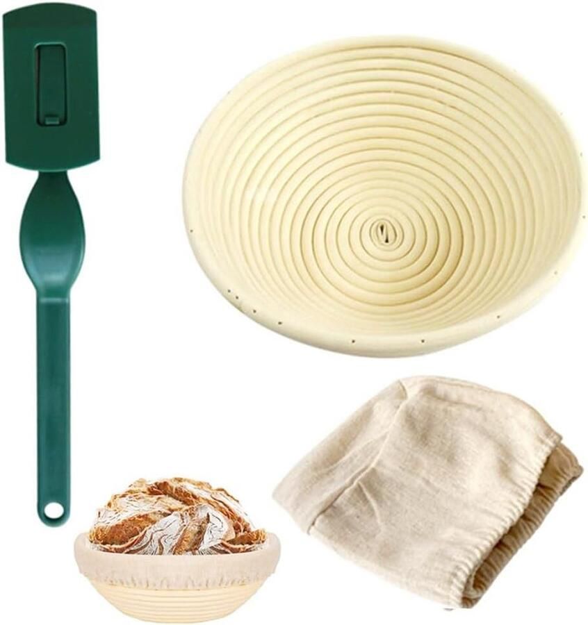 Rijsmand Rotan Broodmand Deeg Brood Bakken Handgeweven Kwaliteit 22x8cm Natuurlijk