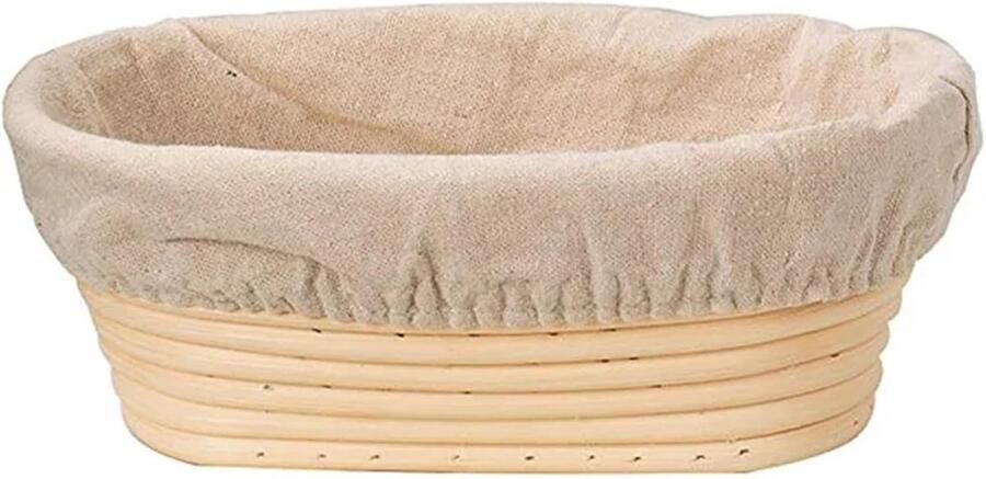 Rijsmand Rotan Broodmand Handgemaakt Brood Bakken Natuurlijke Gisting 25 x 15 x 8 cm Houtkleur