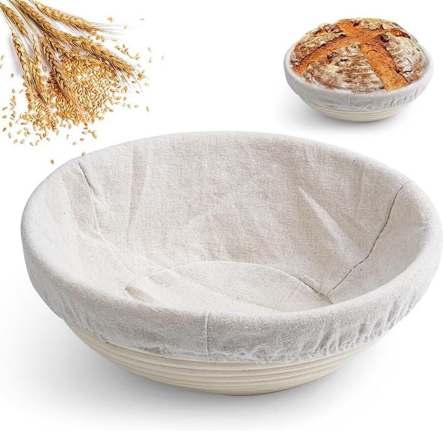 Rijsmand van natuurlijk rotan voor het bakken van brood 25 x 8 5 cm