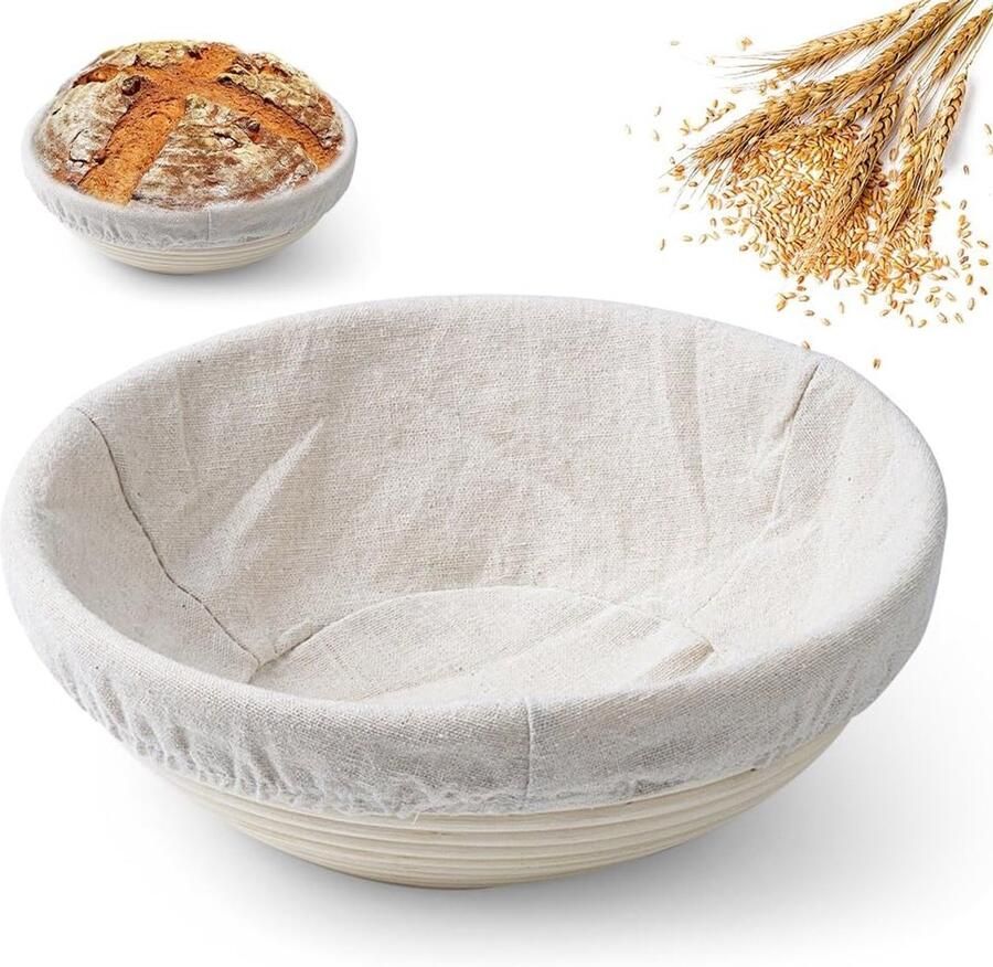 Rijsmand van natuurlijk rotan voor het bakken van brood 25 x 8 5 cm