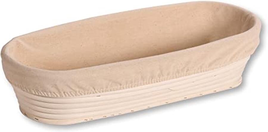 Rijsmand voor Brooddeeg Rotan 35 5 x 15 5 x 9 cm Afneembare Textielvoering