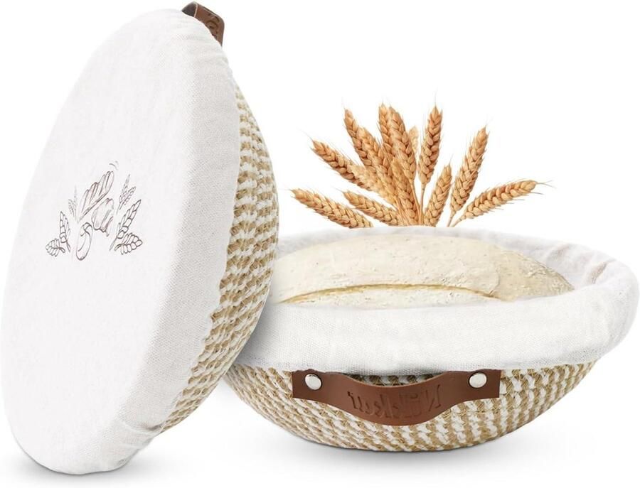 Rijsmanden Brood Bakken Zuurdesem Manden Brood Rijs Koken Set van 2 9 10 11 Inch Natuurlijk