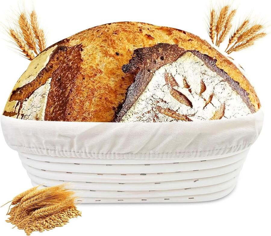 Rijsmanden Brood Banneton Set Brood Bakken Rustieke Stijl 2 Stuks Natuurlijk