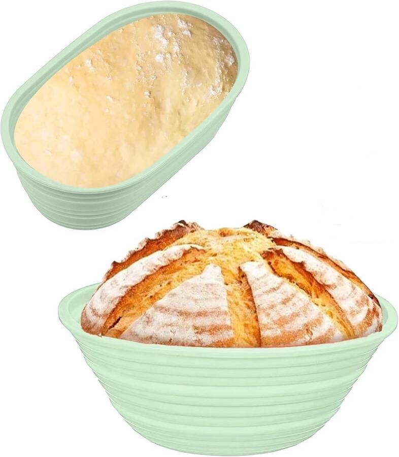 Rijsmanden Brood Zuurdesem Bakken Brood Bakken Opvouwbaar Ontwerp Set van 2 Groen