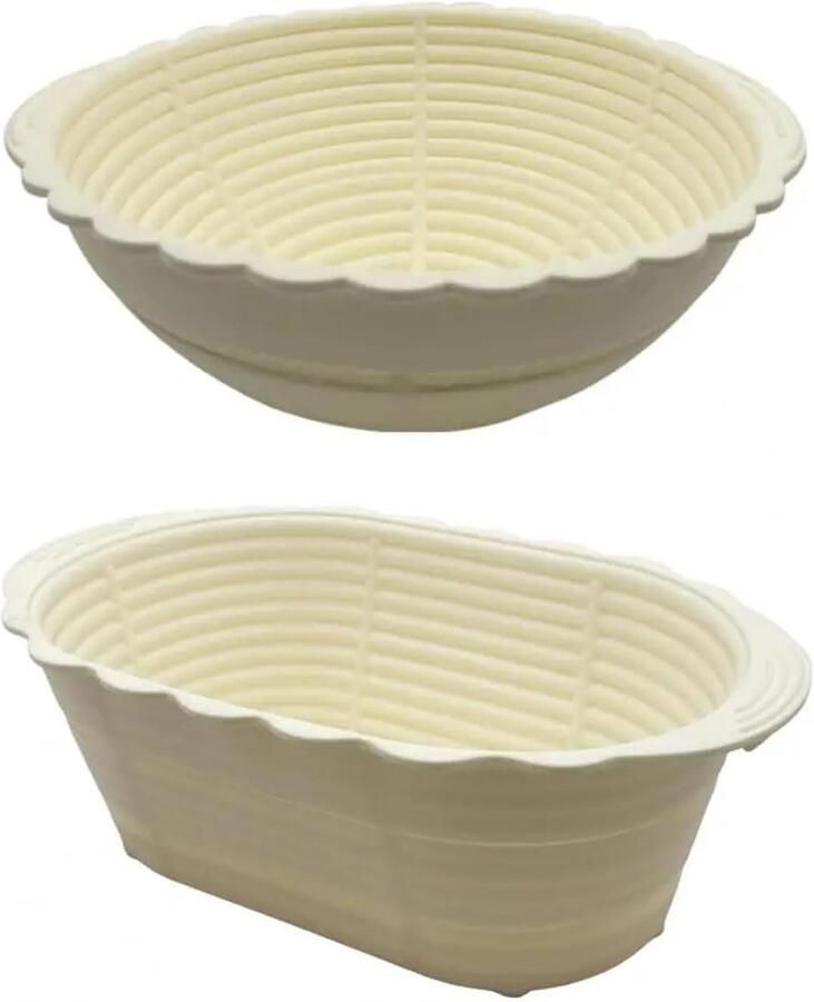 Rijsmanden Broodbakken Broodvormen Bakken Brood Bakken Optimale Gisting 24.5 cm Rond 27.5 cm Ovaal Wit