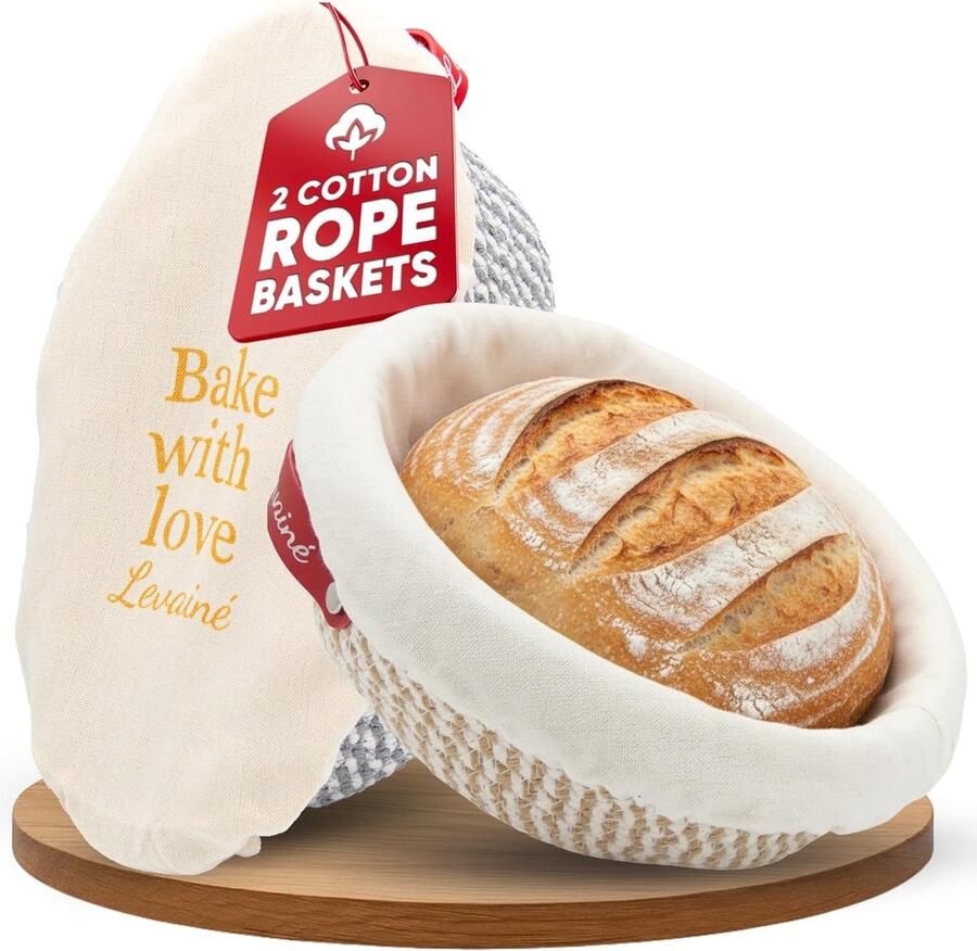 Brood Rijs Set Zuurdesem Manden Ambachtelijk Brood Maken Katoen Splintervrij Ovaal Rond Natuurlijk